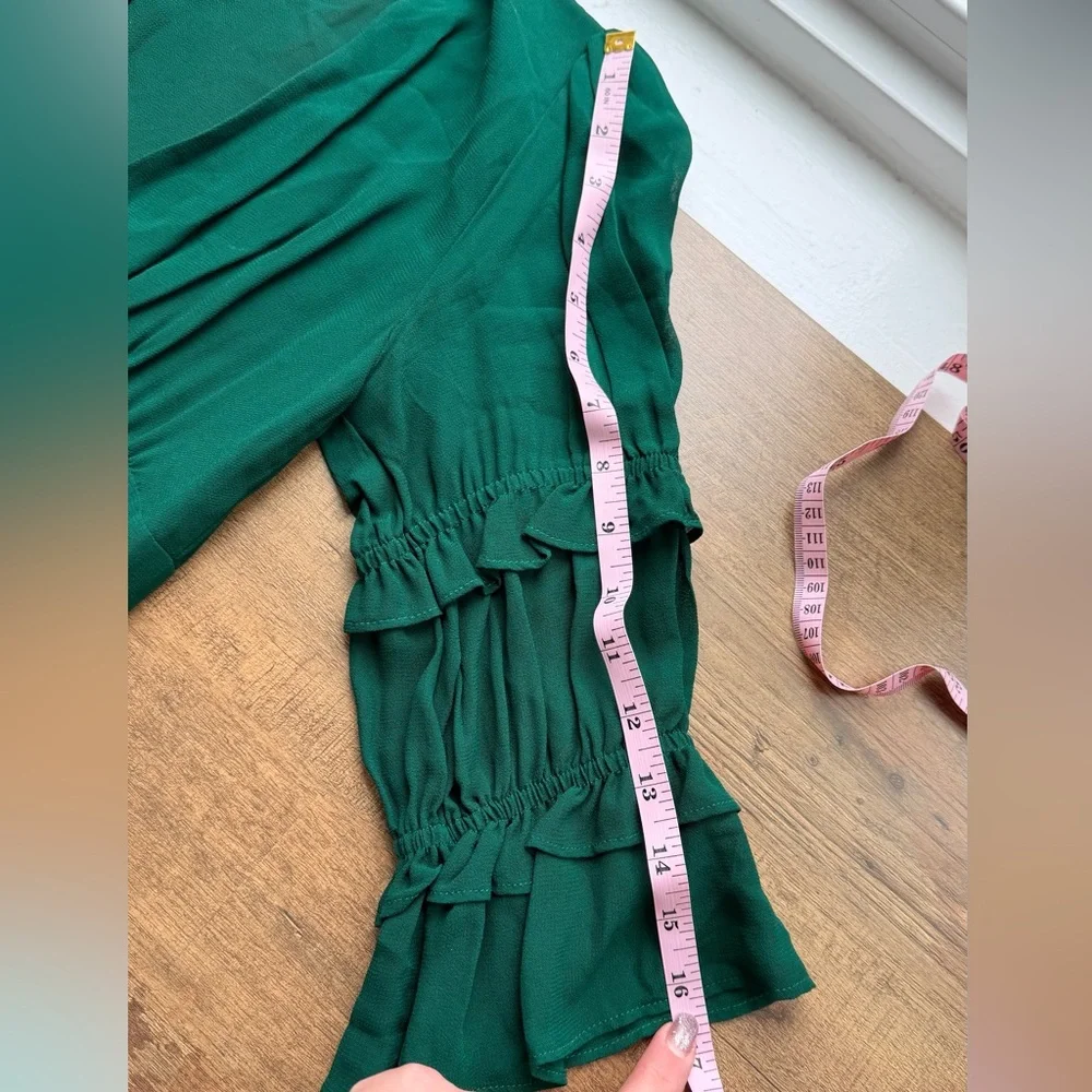 Reformation Laurelei Mini Dress Dark Green Size 4 - Picture 7 of 10